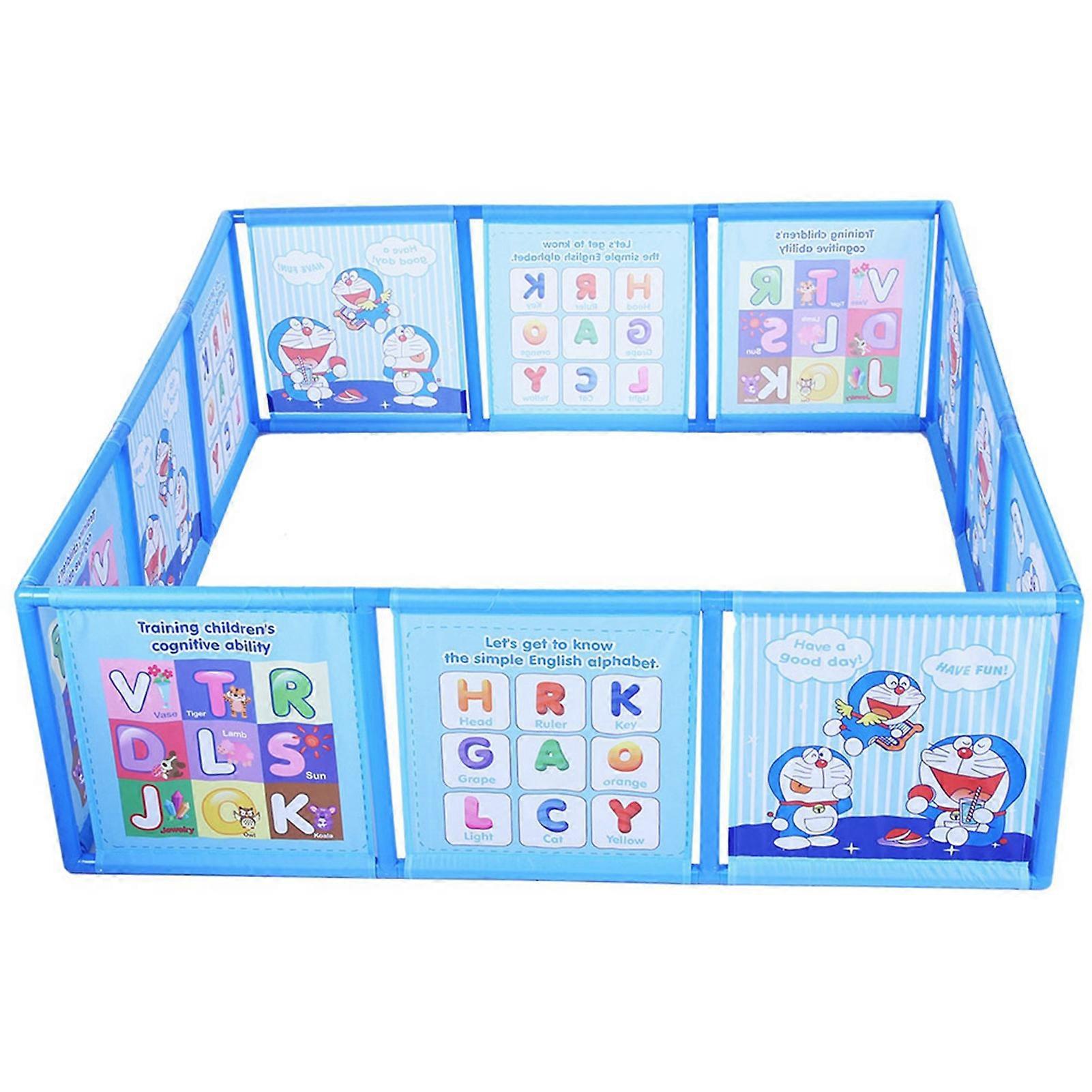 Baby Activity Playpen Toddler Game Fence Indoor Game Fence Playhouse Safety Fence(Blue)
