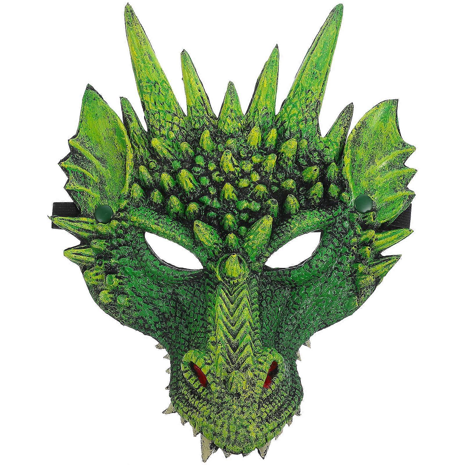 Cosplay Mask Costume Prop Dragon Shape Nylon Material For Carnival Performance 10.6×8.3×2.8in Photography Props 1Pack