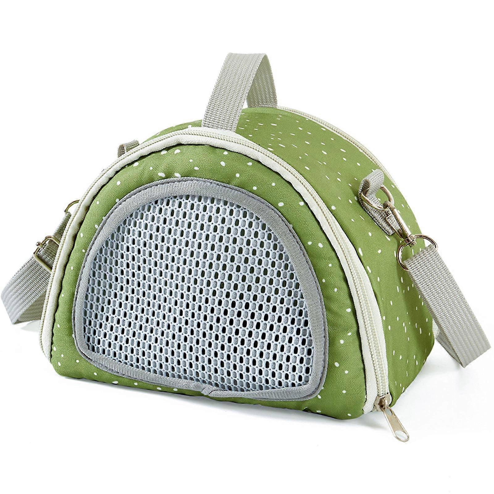 Ventilated Small Animal Carrier, Escape-Proof, Adjustable with Zippers, for Hamsters and Squirrels, Daily Use, Handle Included