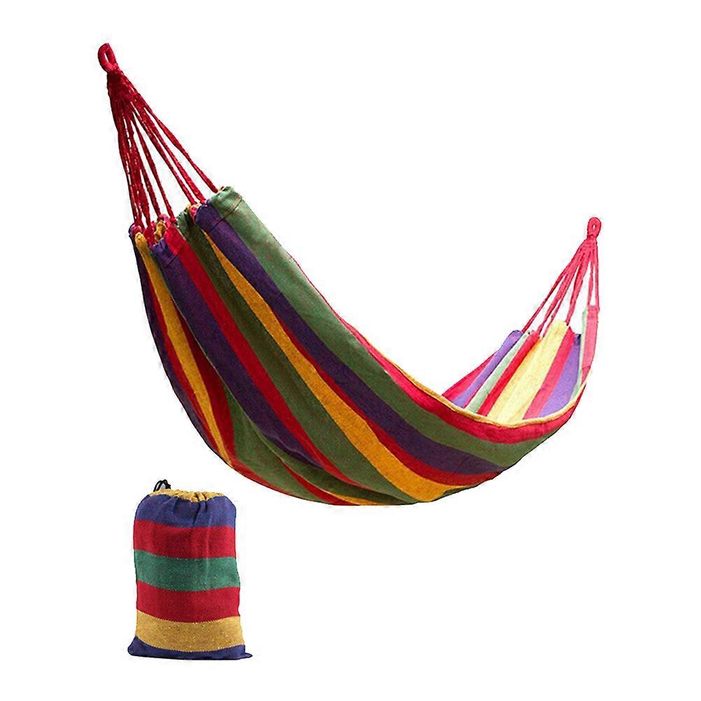 Outdoor Hammocks Heavy Duty Hammock Swing Chair For Camping Relaxing 280x150cm Red Canvas 1Pack