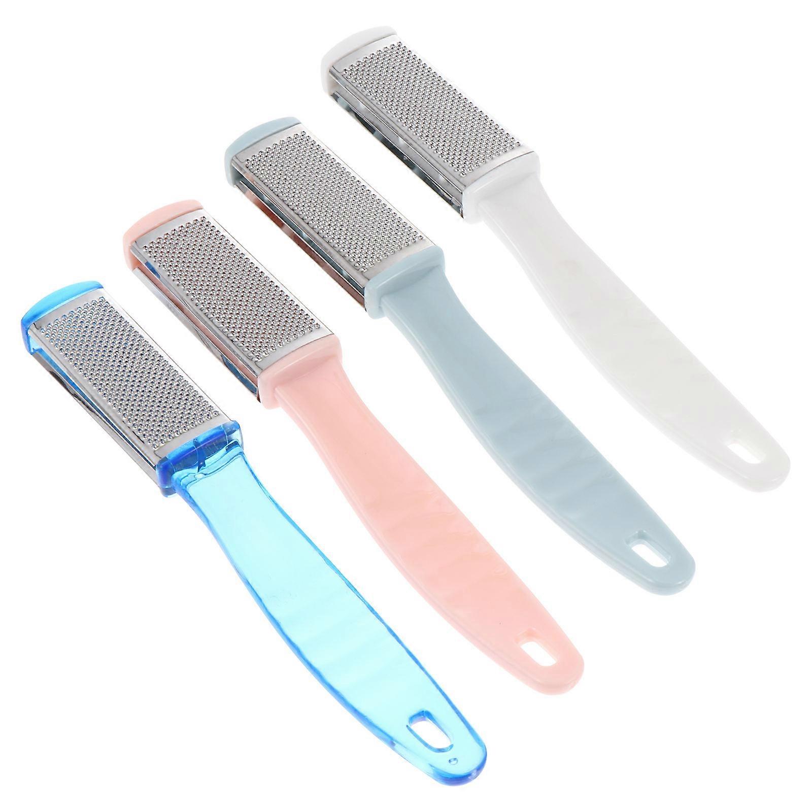 Pedicure File for Home Use with Stainless Steel Foot Scrubber Assorted Color Safely Removes Calluses 4pcs Set