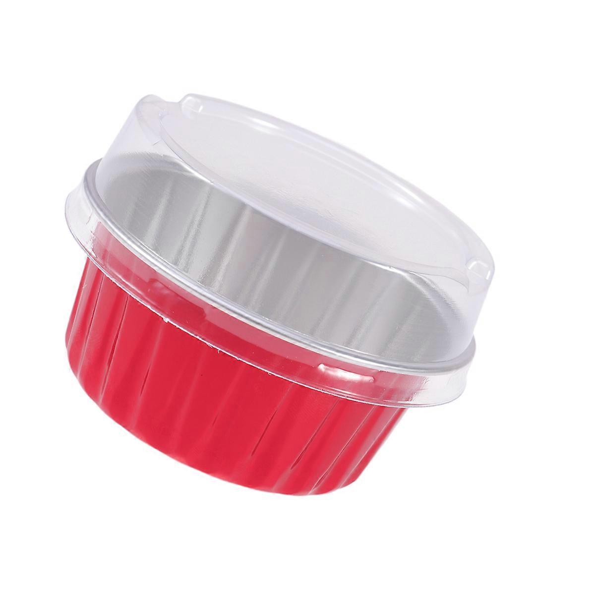 Red Aluminum Foil Cupcake Cups Baking Liners for Parties and Celebrations 10 Count 125ml