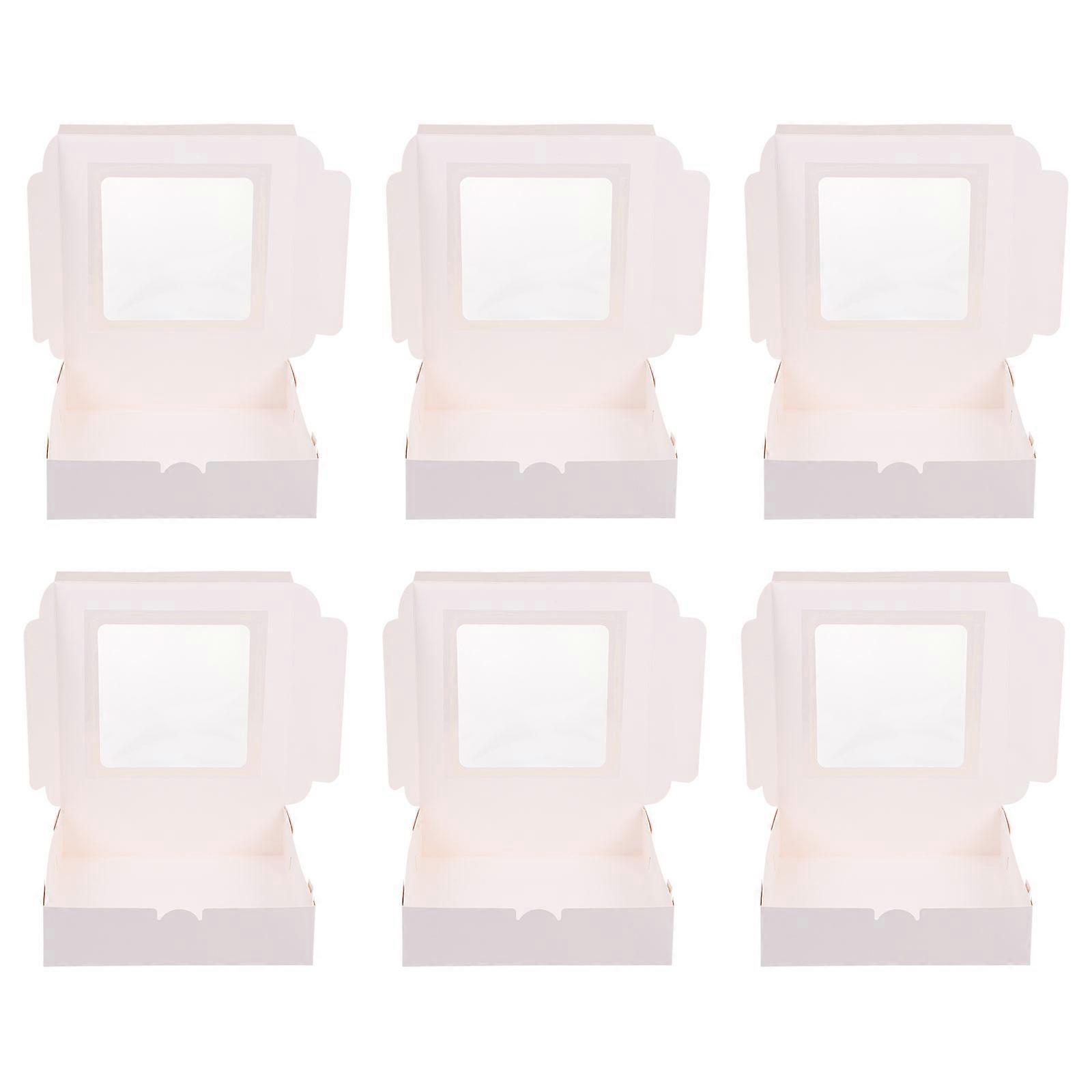 White Paper Cake Boxes for Packing Use Ideal for Bakery and Catering with Air Circulation to Keep Freshness 10 Pcs