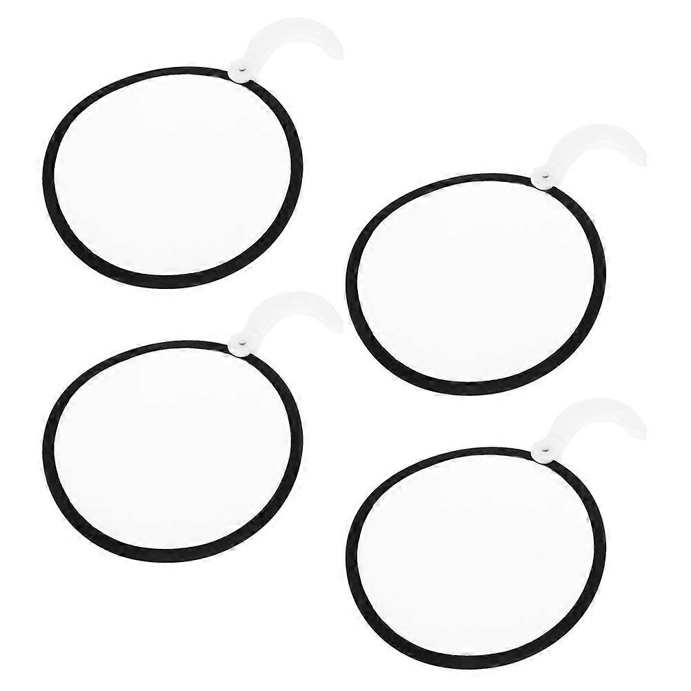 Black Folding Fans for Summer Weddings and Dance Props 4pcs Plastic and Cloth Handheld Fan
