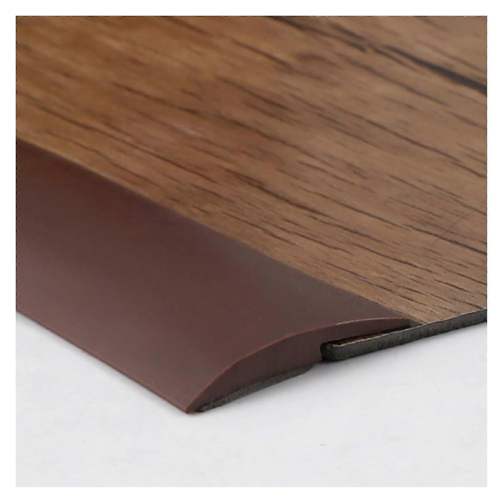 Transition profile, floor transition strip, edge protection for PVC flooring with selfadhesive tape (Brown)