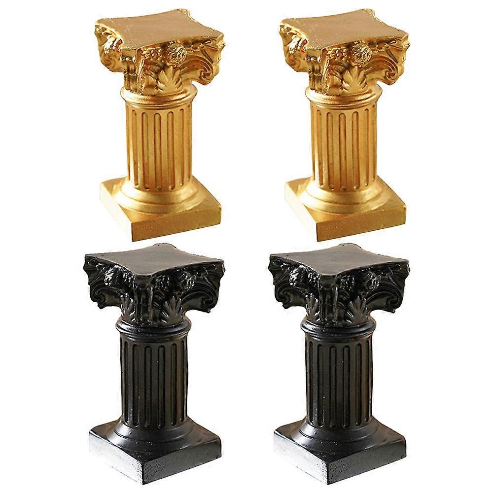 Candlestick Decorations Roman Column Nordic Style Family Party 4Pcs Black