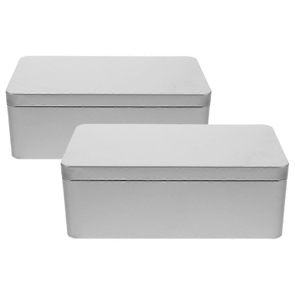 Tinplate Storage Containers Moisture Resistance Flat Design For Tea Lovers 2Pcs