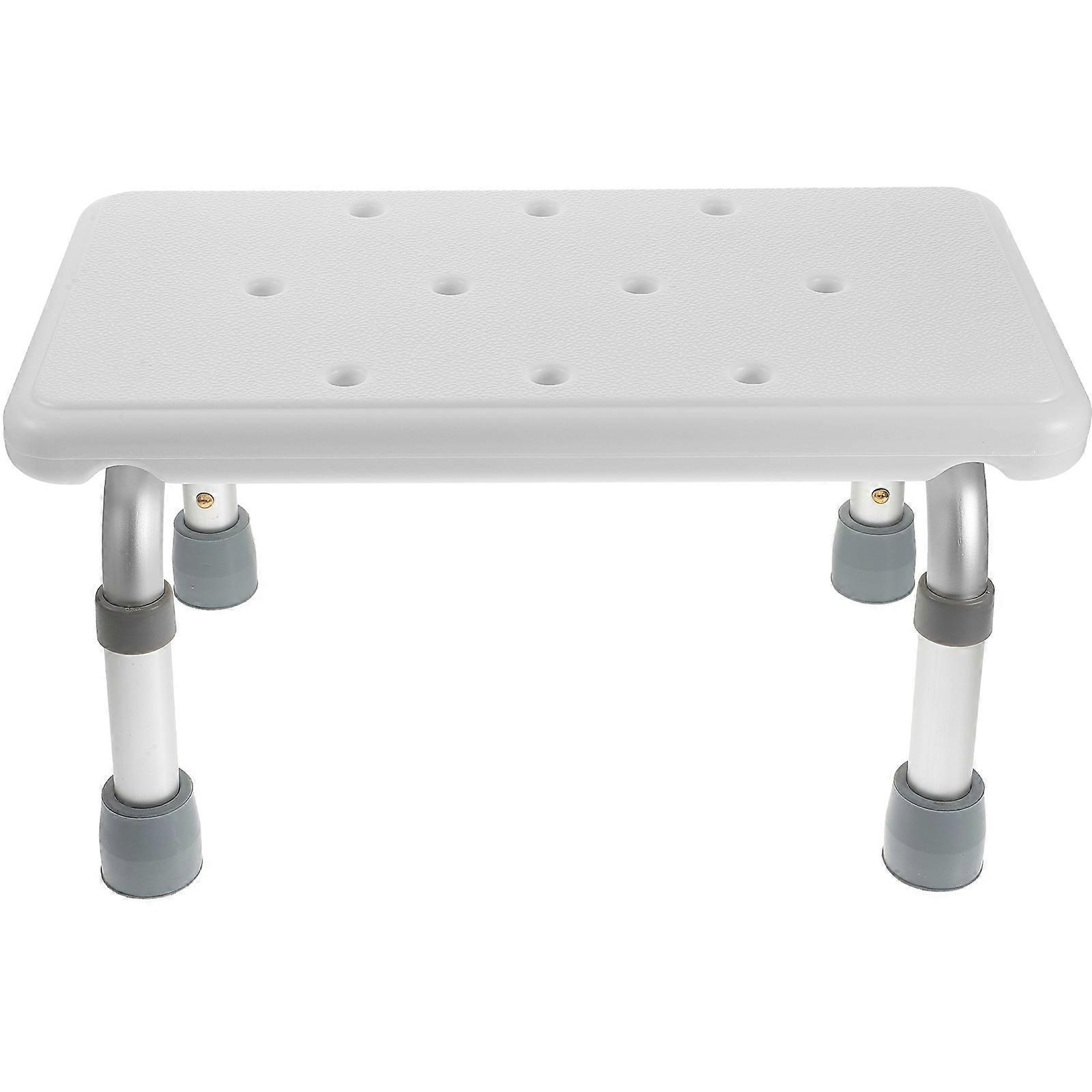 Adjustable Slip Resistant Shower Stool with Aluminum Legs, Lightweight Portable Bath Seat for Elderly, Disabled, and Pregnant Women