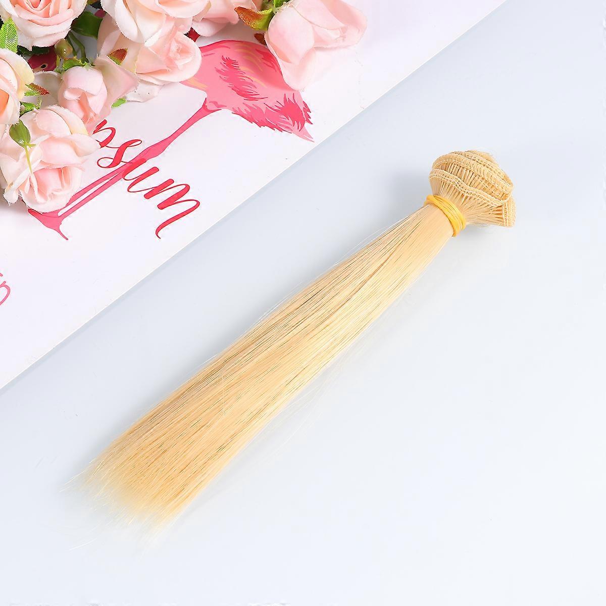 5 Pcs Craft Supplies for Dolls High Temperature Silk Wig Straight Hair Extensions 15cm
