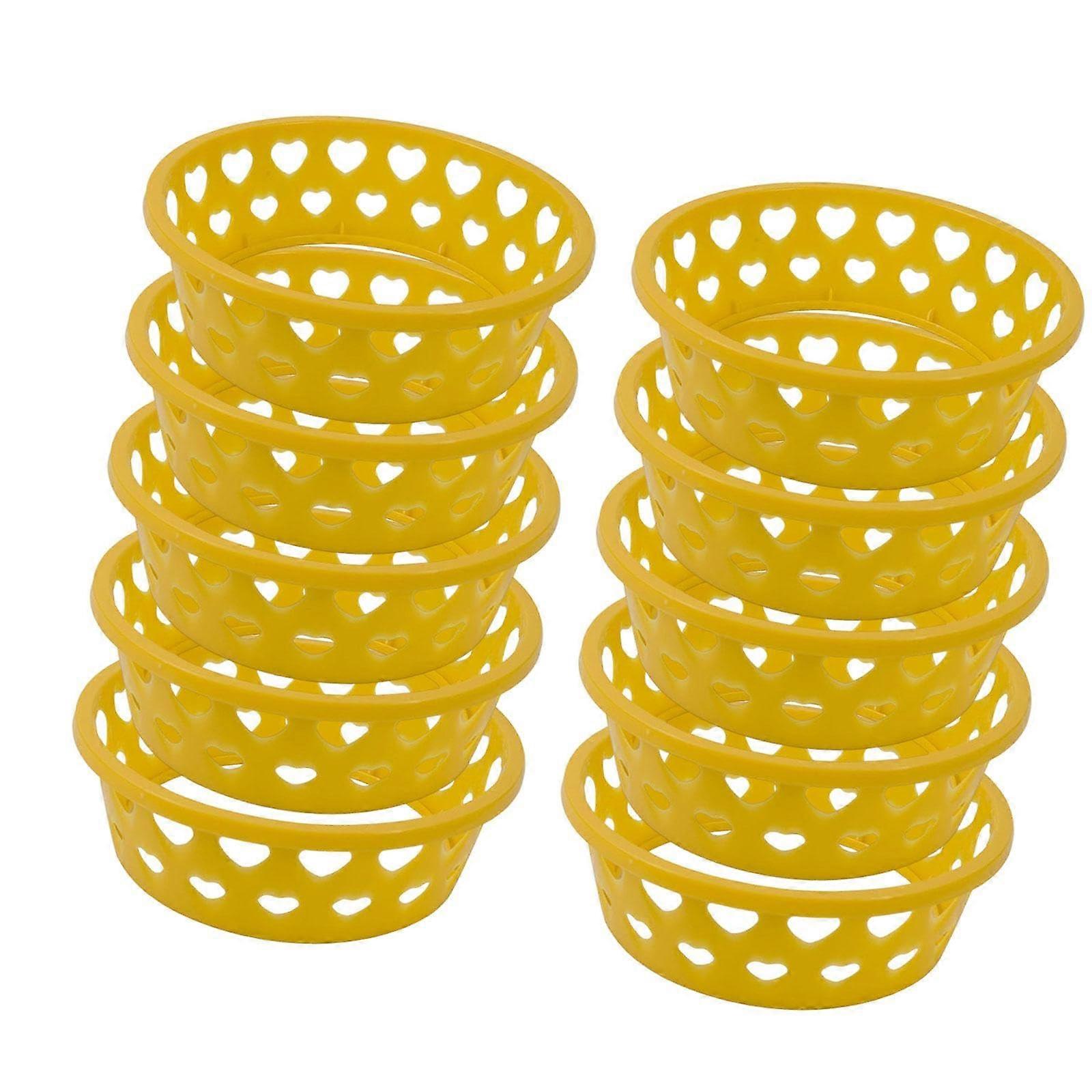10 pieces round fruit stand, watermelon holder for various fruits, yellow