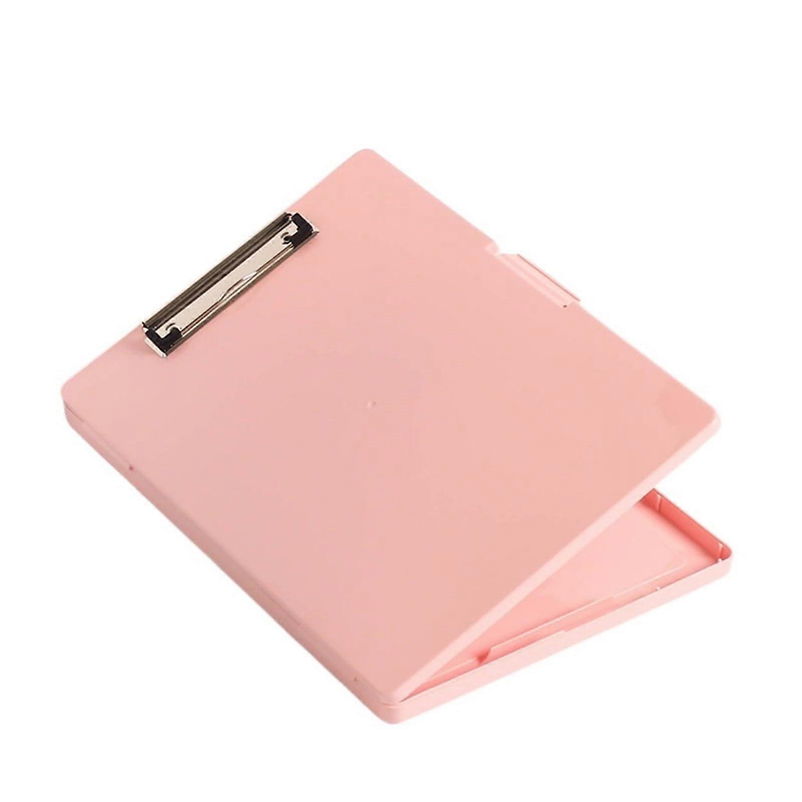 File Folder A4 Clipboards, File Folder Box, Sturdy Plate Clip Design, Multifunctional for Efficient Paper Storage for Student Tools (Pink)