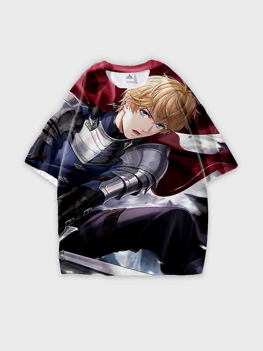 T-shirt round neck Role Pattern loose short sleeve E3616