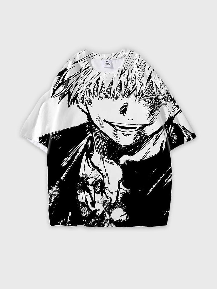 T-shirt round neck Character Pattern loose short sleeve P2869