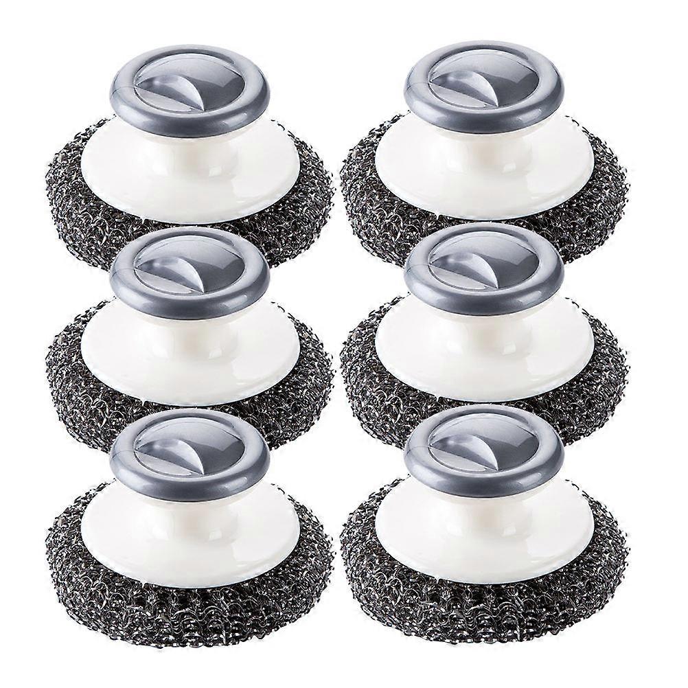 Stainless Steel Kitchen Dish Scrubber with Plastic Handle for Efficient Cleaning in Toilet Black