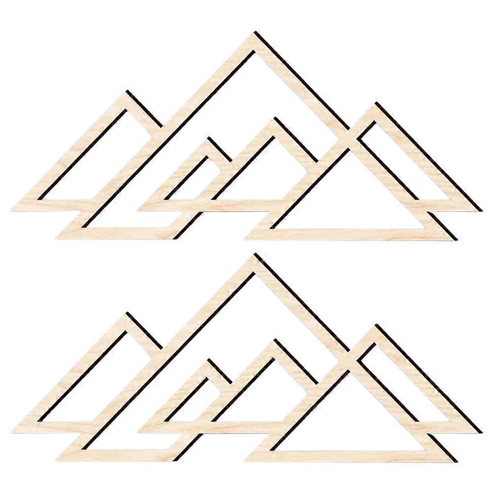 Wooden Wall Hanging Art with 3D Mountain Scene for Home Decor 2 Pieces Beige
