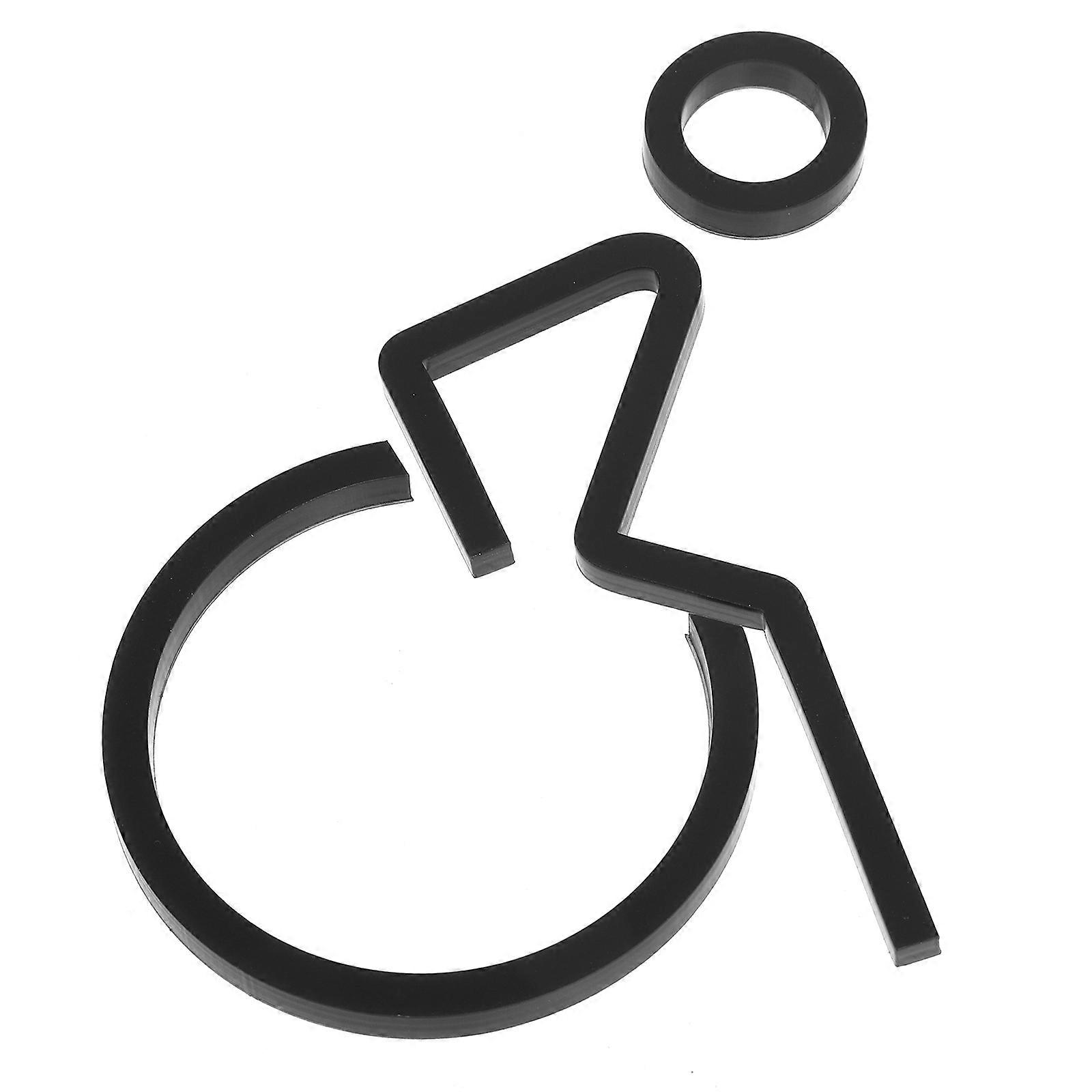 Autocollant symbole de fauteuil roulant en acrylique pour les toilettes accessibles et les toilettes publiques, durable et résistant à la déformation