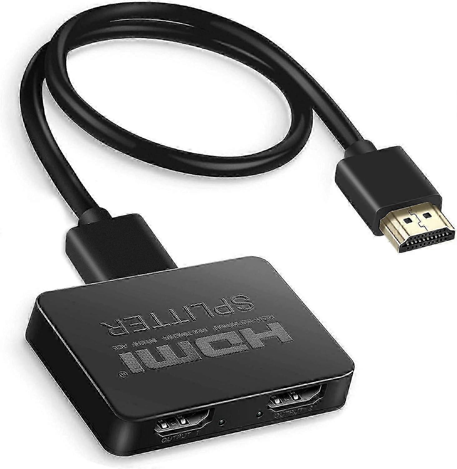 4K HDMI Splitter 1 in 2 Out for Dual Display with 4FT HDMI Cable