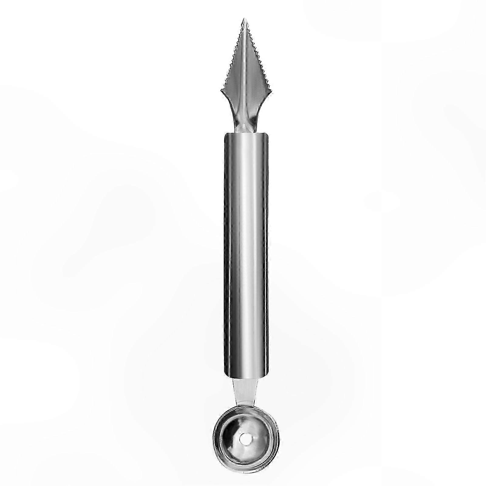 Dual Purpose Fruit Carving Spoon Stainless Steel Ice Cream Round Digger for Home Use Reusable Tool 410 Material