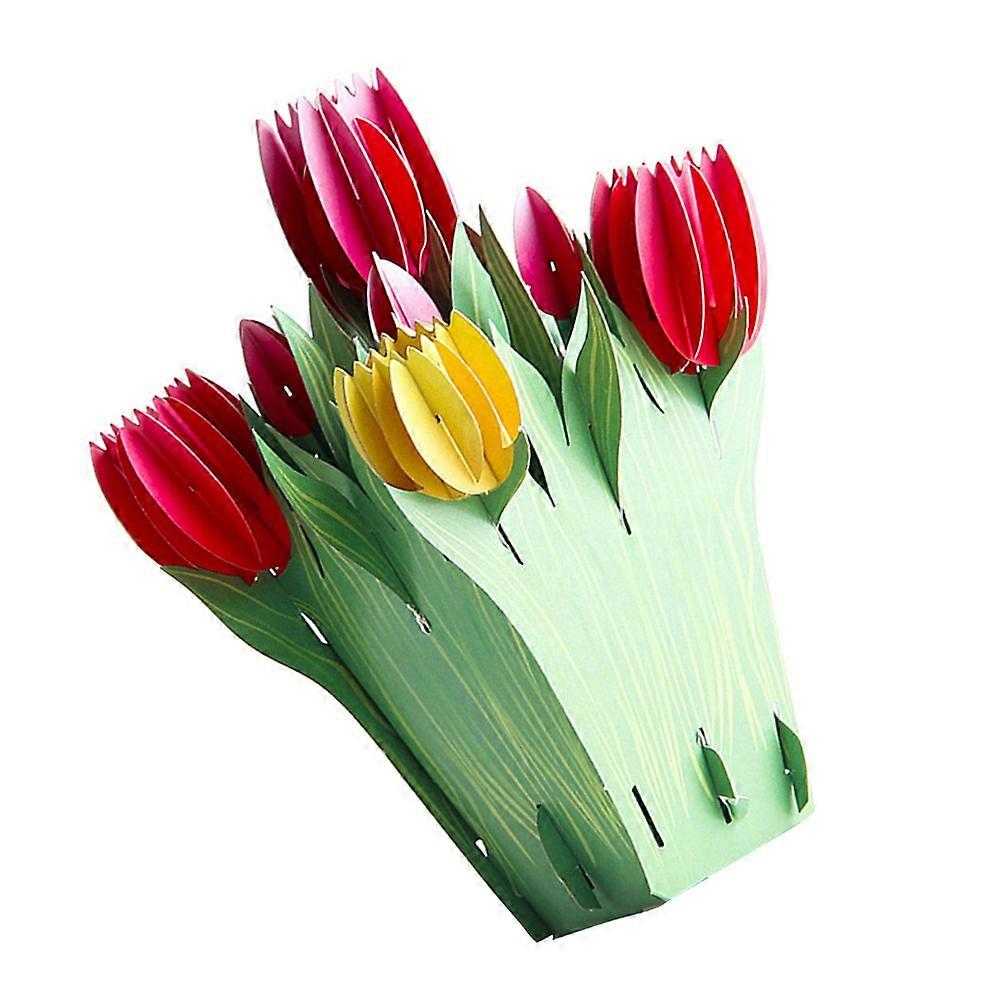 Creative 3D Tulip Greeting Card for Teachers of Paper Perfect for Blessings and Messages