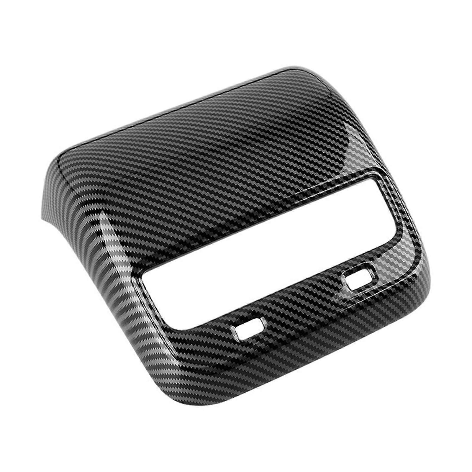 Compatible with Tesla Model Y Model 3 Auto Rear Air Conditioning Outlet Vent Cover Carbon Fiber Accessories Carbon Fiber