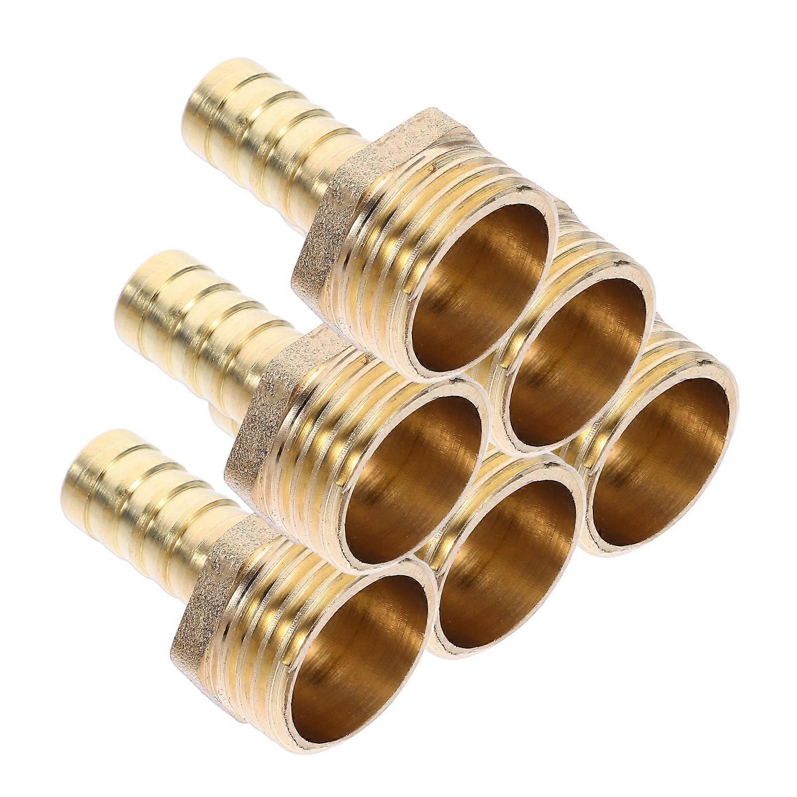 6pcs Copper Hose Coupler Fitting for Gas Pipe, High Pressure Resistant Tube Adapter with Strong Sealing for Plumbing and Air Compressor Use
