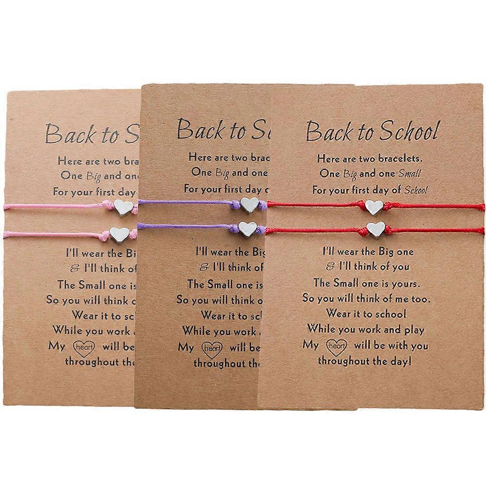 Adjustable Mother Daughter Bracelets with Sliding Knot Closure Decorative Rope and Paper Assorted Color