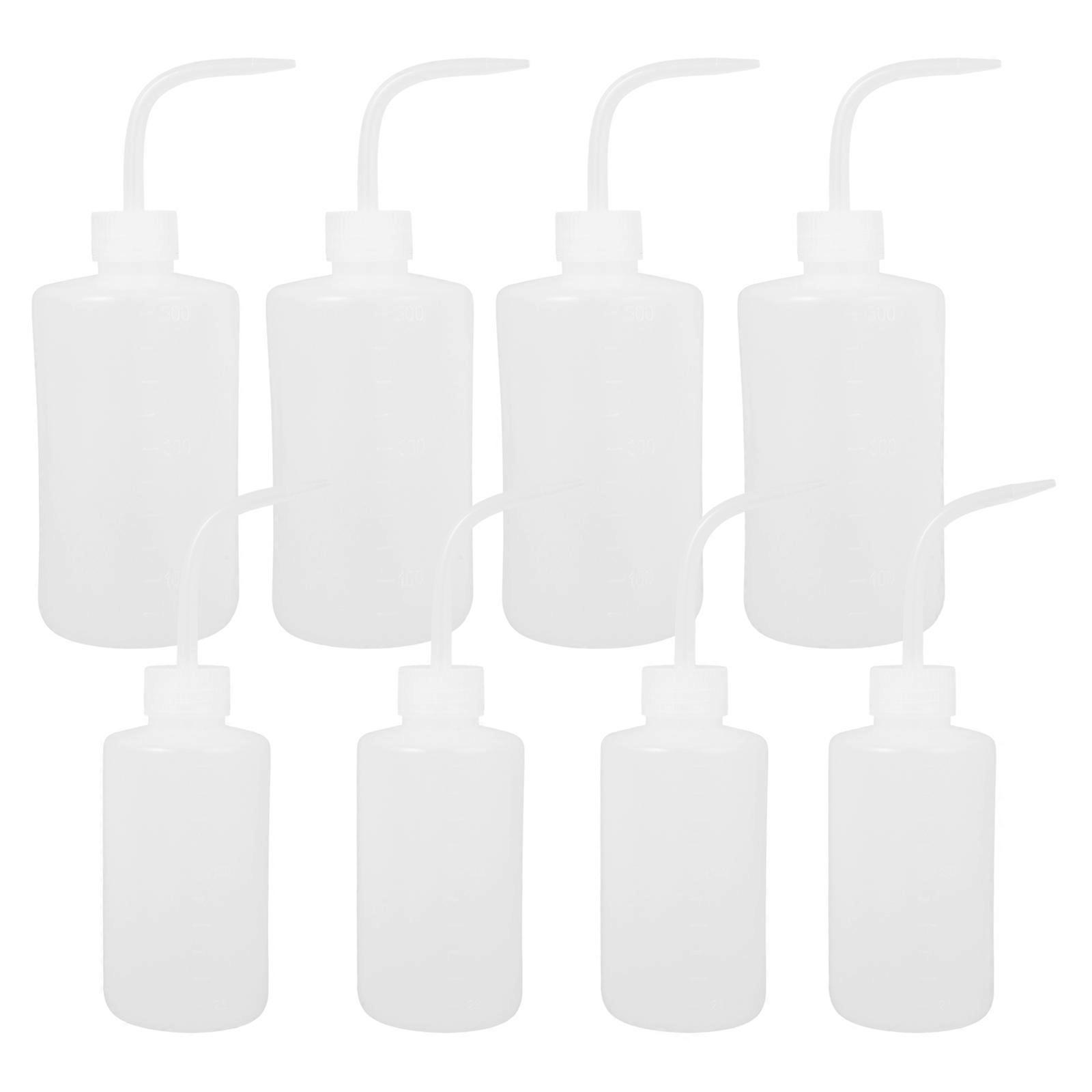 Safety Cleaning Bottle with Angled Spout and Clear Markings for Precise Dispensing 8pcs Transparent PE 100ml