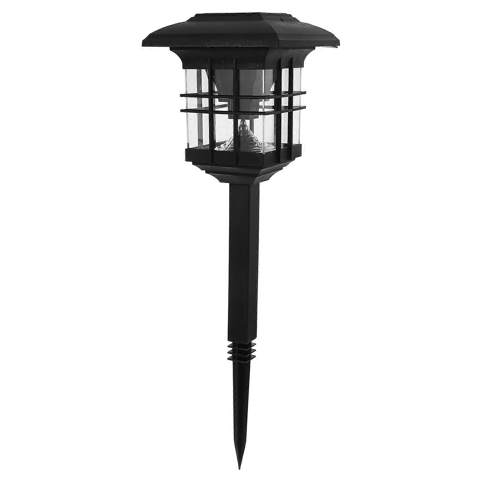 2 in 1 Solar Powered Outdoor Light with Ground Plug Waterproof Daily Use Black Warm Light