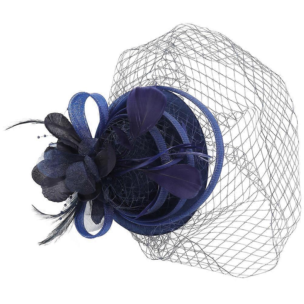 Navy Fascinator Hat with Removable Clip for Tea Party and Special Occasions Accessories 7.5 Inches