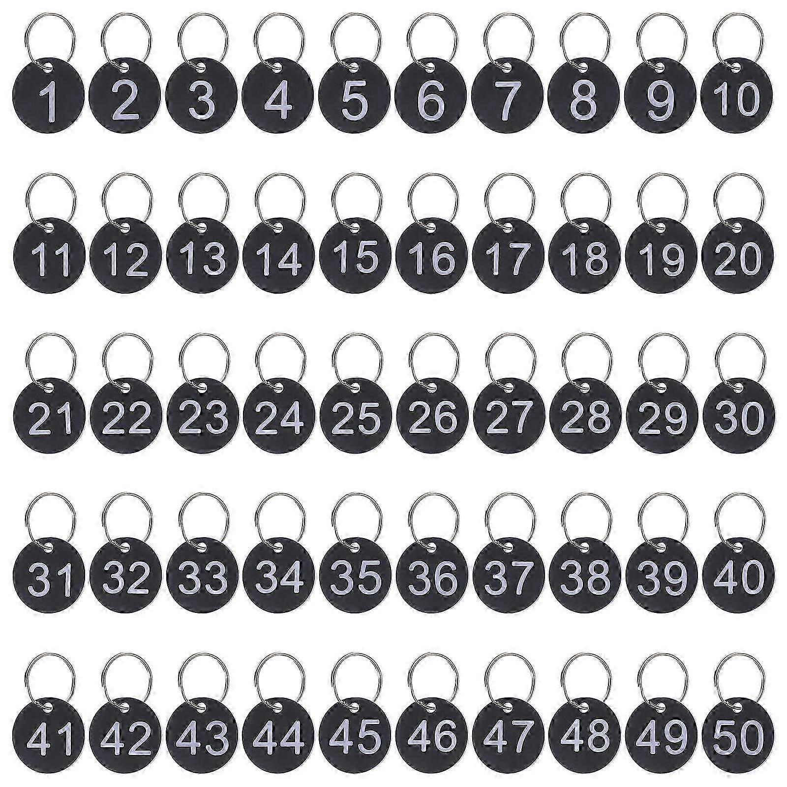 50 Sets Round Number Tags Acrylic Number Tags Portable Number Tags Hanging Number Tags with Rings