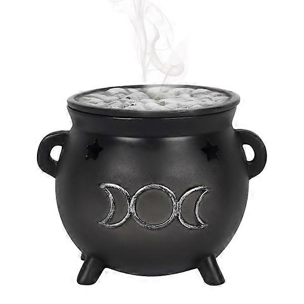 Something Different Triple Moon Cauldron Backflow Incense Burner Black One Size