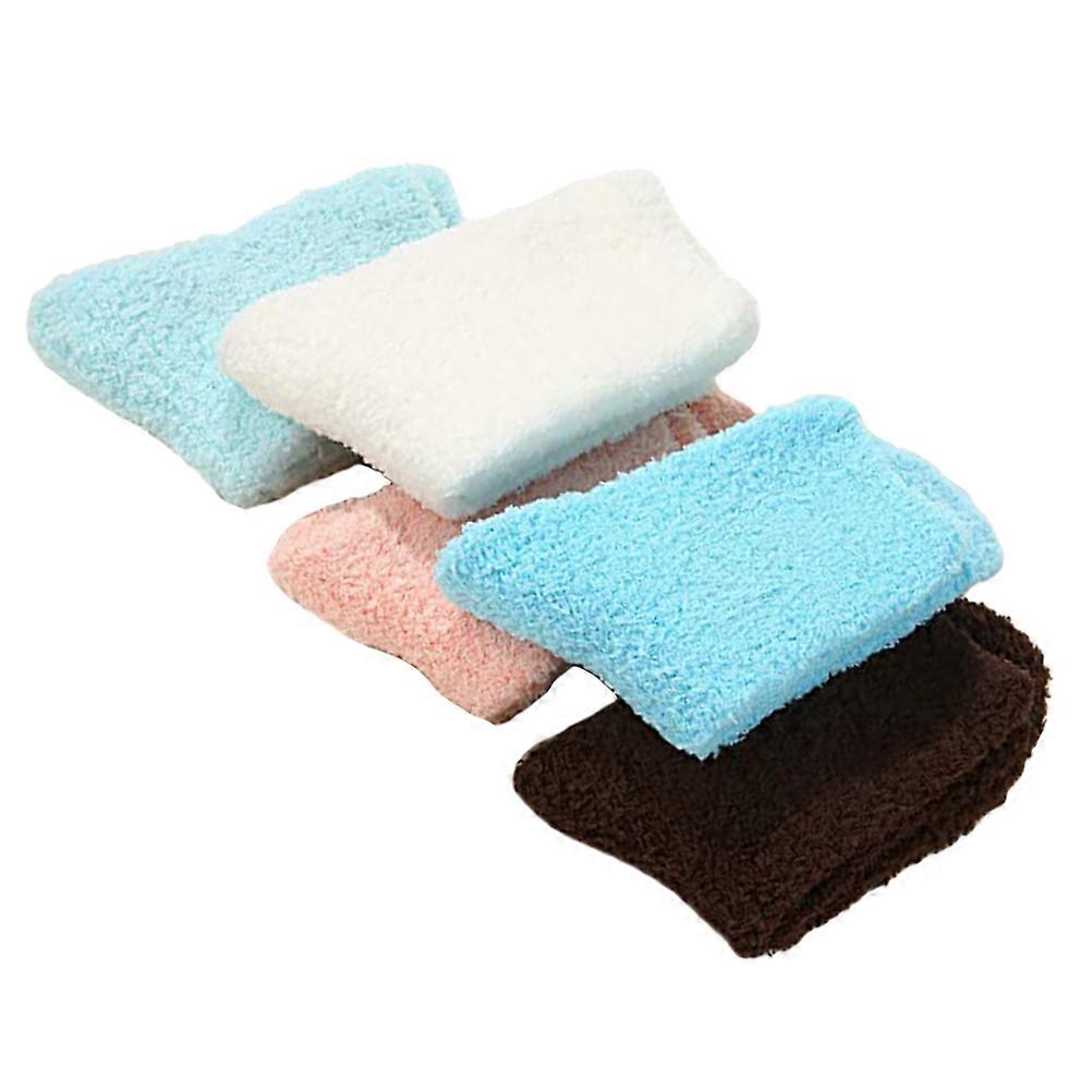 Thick Warm Socks Winter Socks for Wearing 5Pairs Assorted Color Polyester