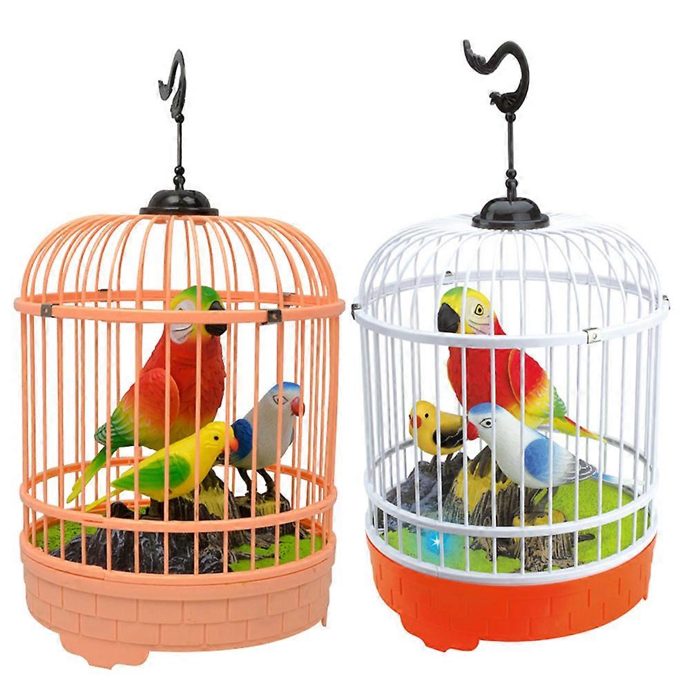 Chirping Voice Activated Bird Cage Toy For Kids Home Decorative Use Engaging Design 1Pcs