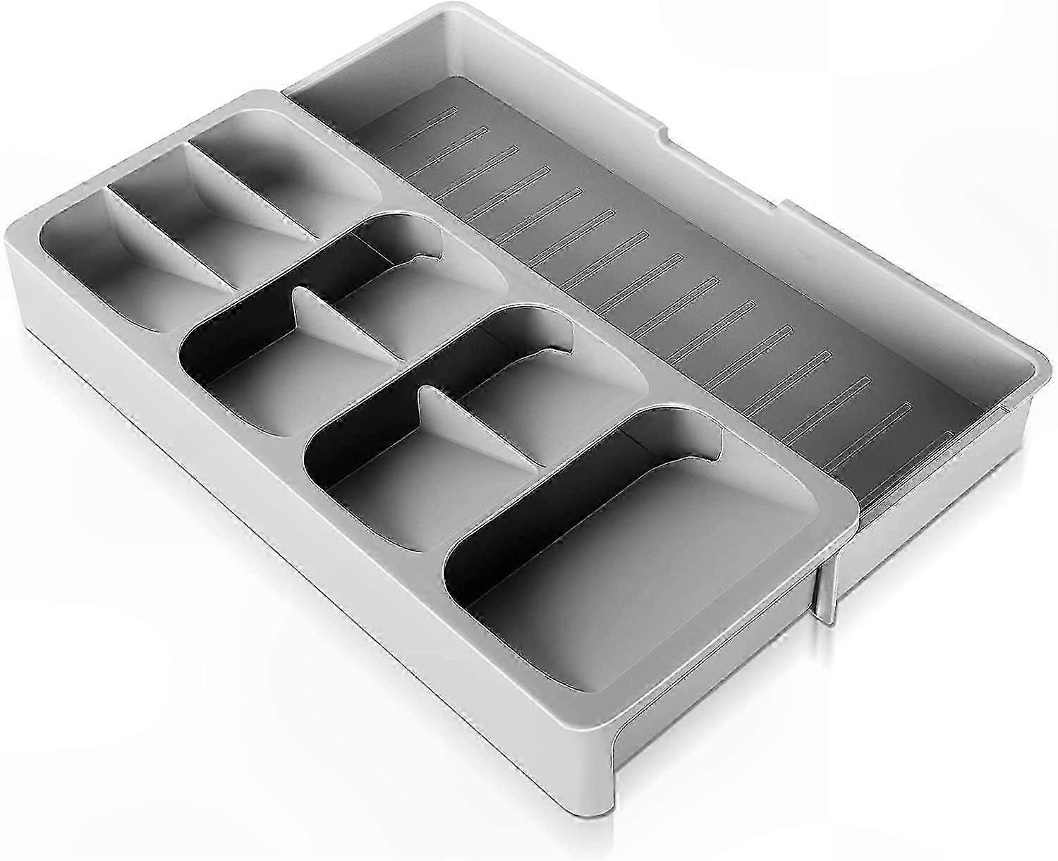 Kitchen Drawer Organizer for Cutlery, Utensil Rack with Adjustable Compartments