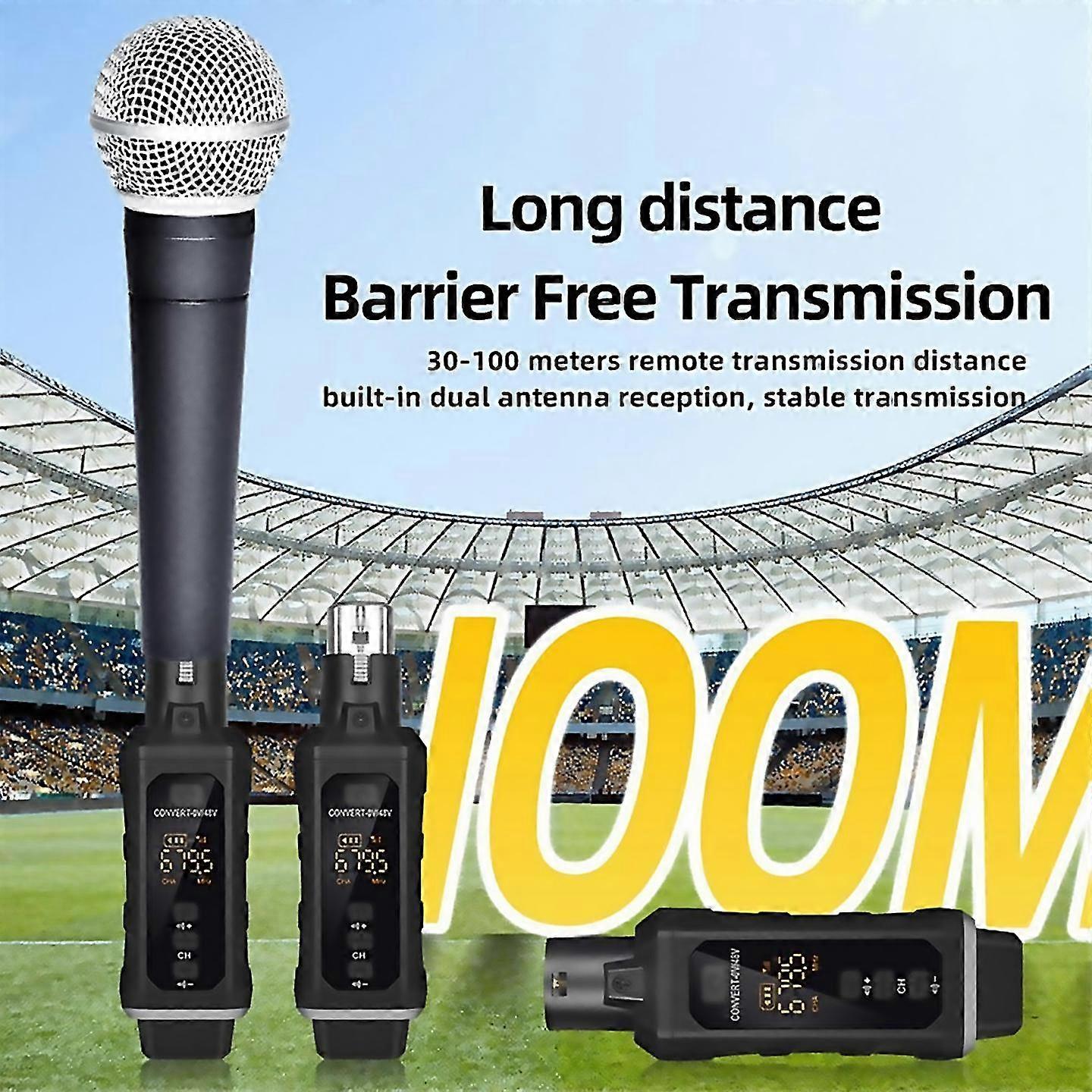 New 48v Capacitor Xlr Adapter Wireless Microphone Mitter Receiver For Dynamic Microphone Guitar