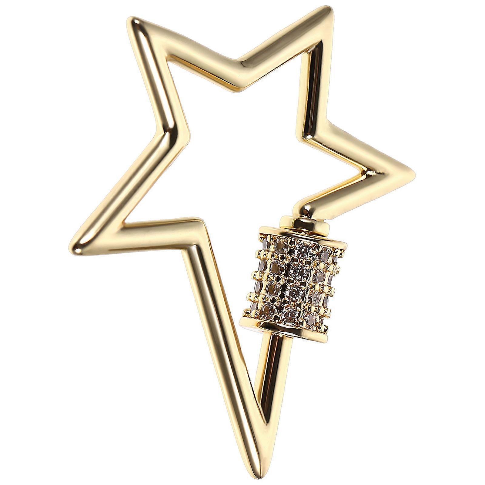 Star Shape Screw Lock Charm Durable Keychain Buckle Pendant for DIY Jewelry Easy Open for Necklaces Bracelets Craft Projects
