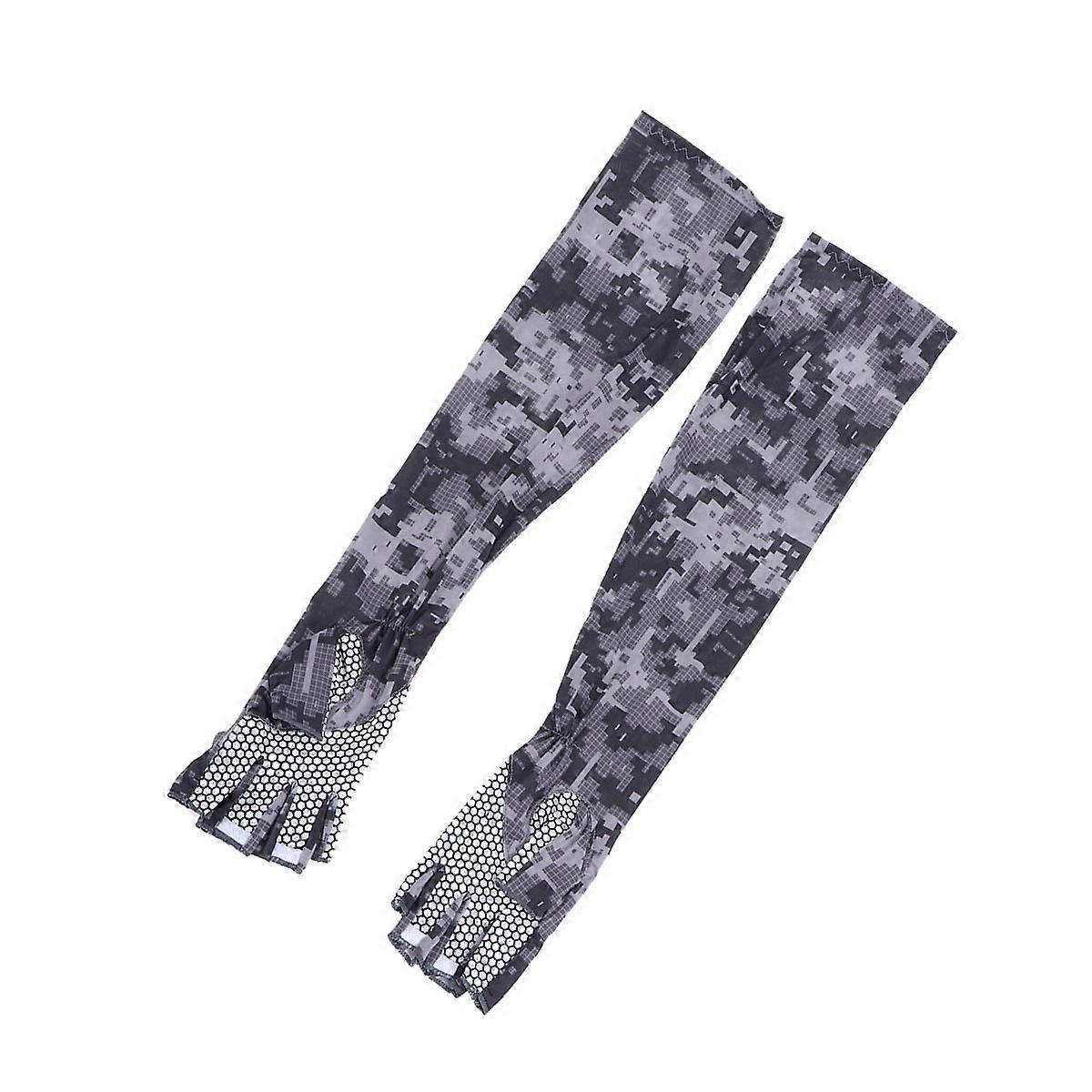 Sunscreen Cooling Arm Guard Gloves For Outdoor Activities To Protect Against UV In Grey 1 Pair