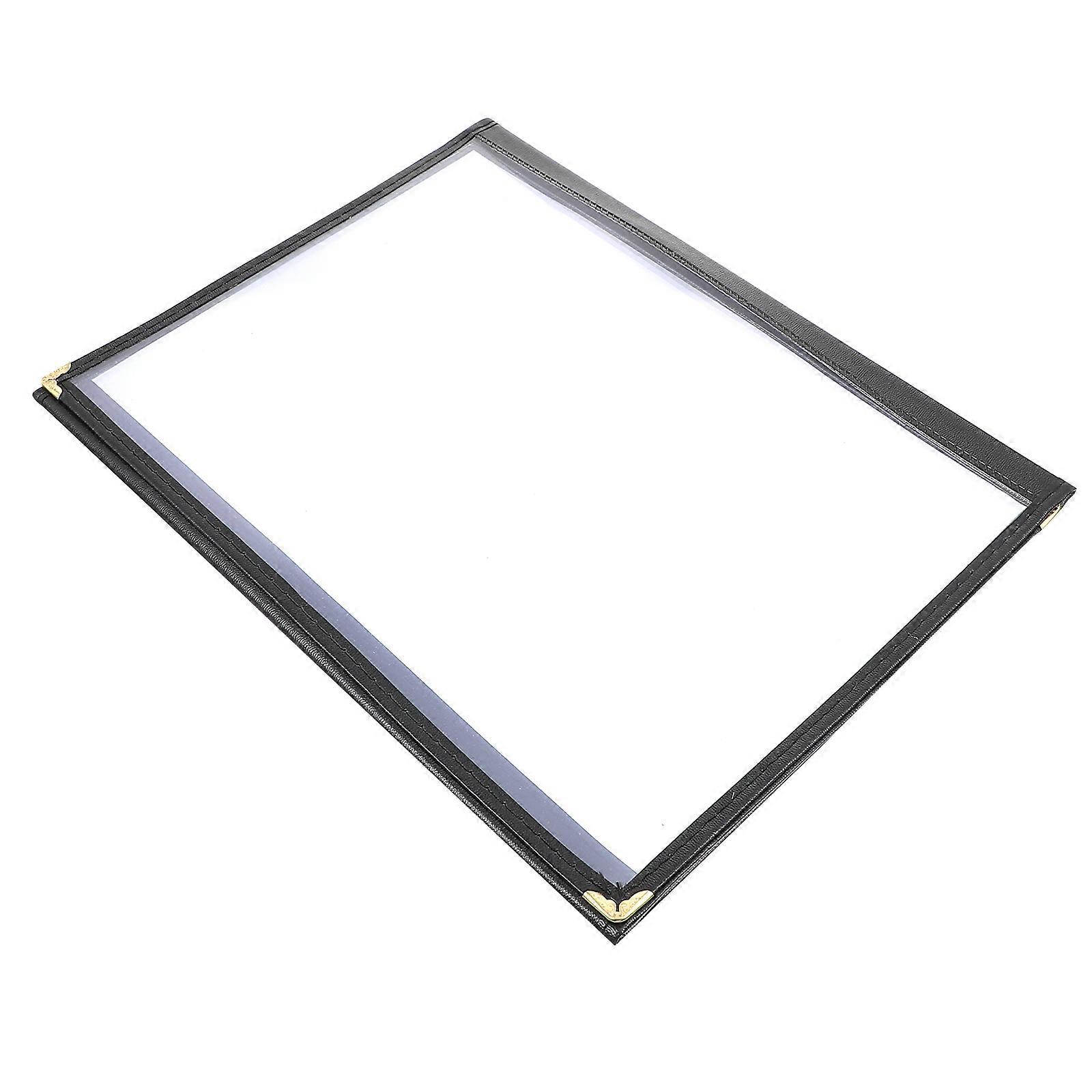 Menu Folder PVC Protective Menu Cover for Cafe Use 1Pcs Black