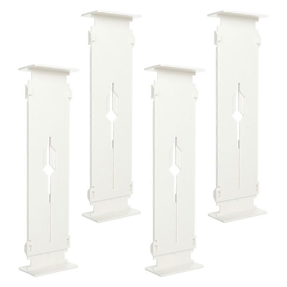 White Plastic Drawer Dividers Organizer with Adjustable Partitions for Refrigerator Use 4pcs