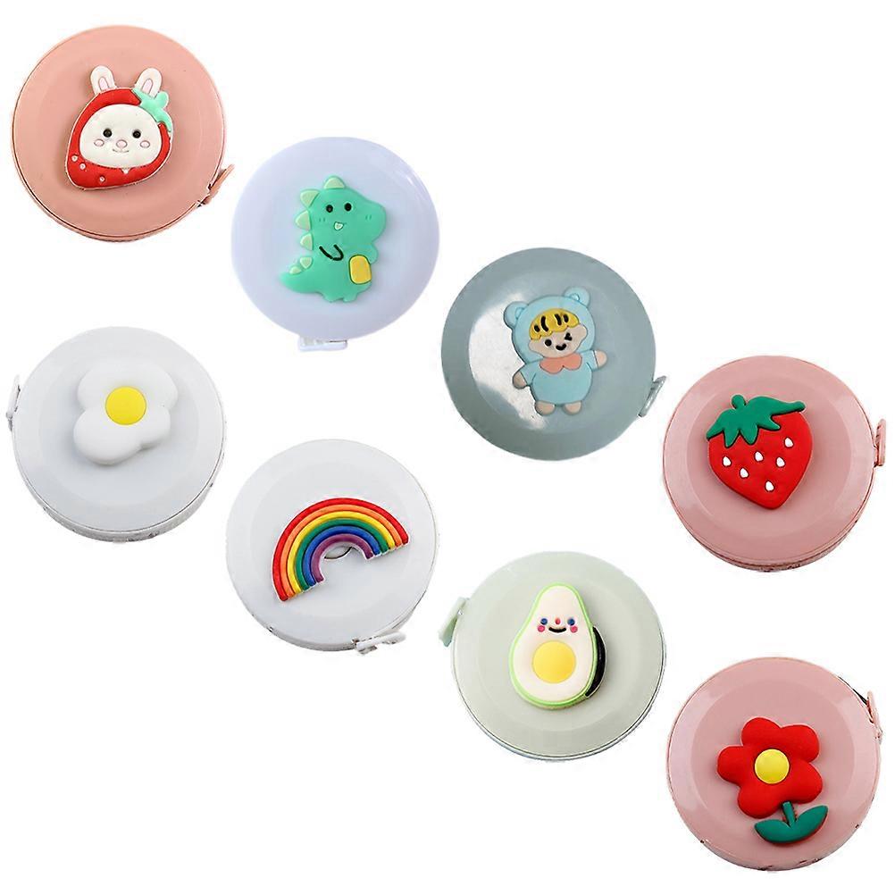 Cartoon Retractable Measuring Tape For Tailors 150X5Cm Assorted Color Useful 8Pcs