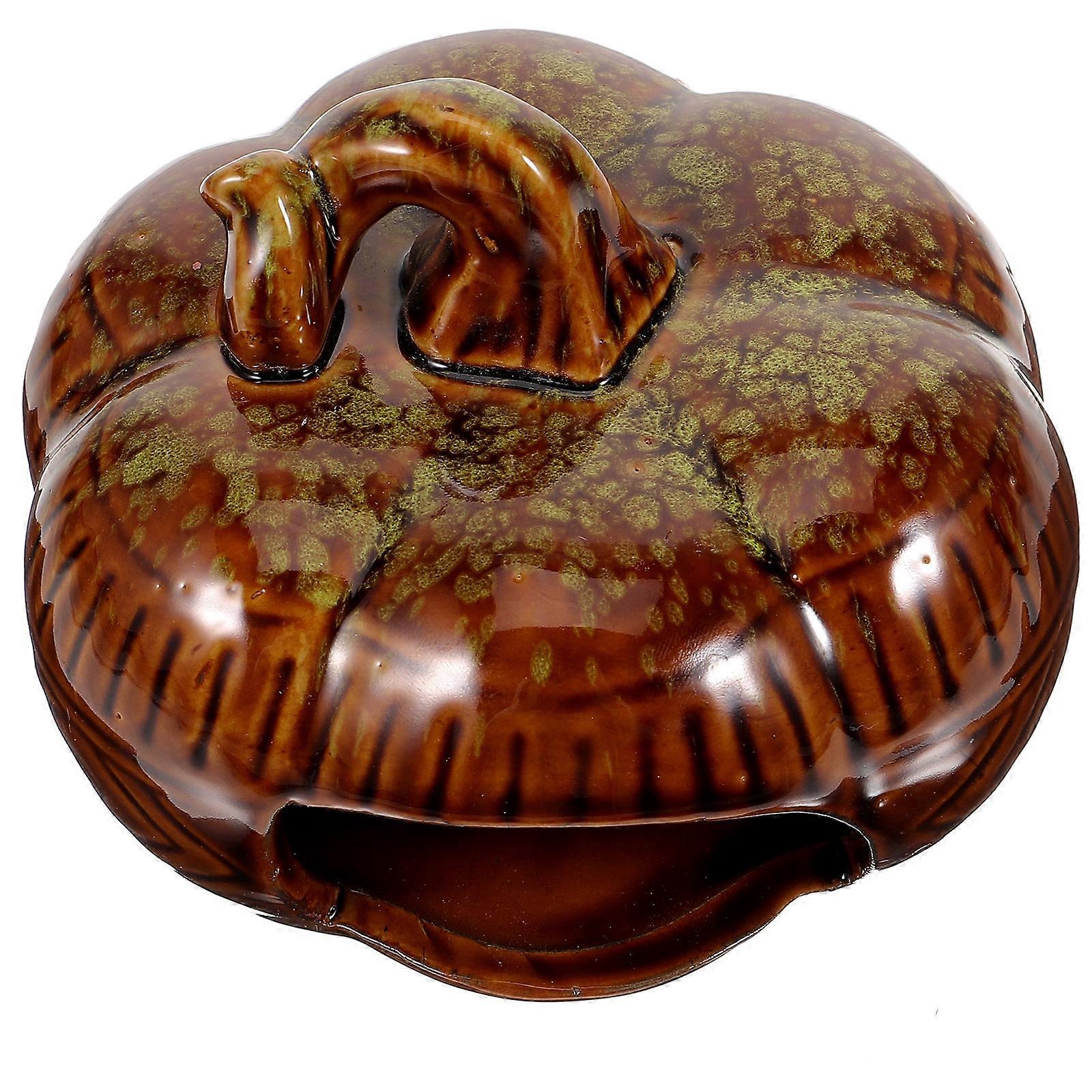 Pumpkin Shaped Ceramic Hideout For Small Pets Soft Bed for Summer Resting 1Set