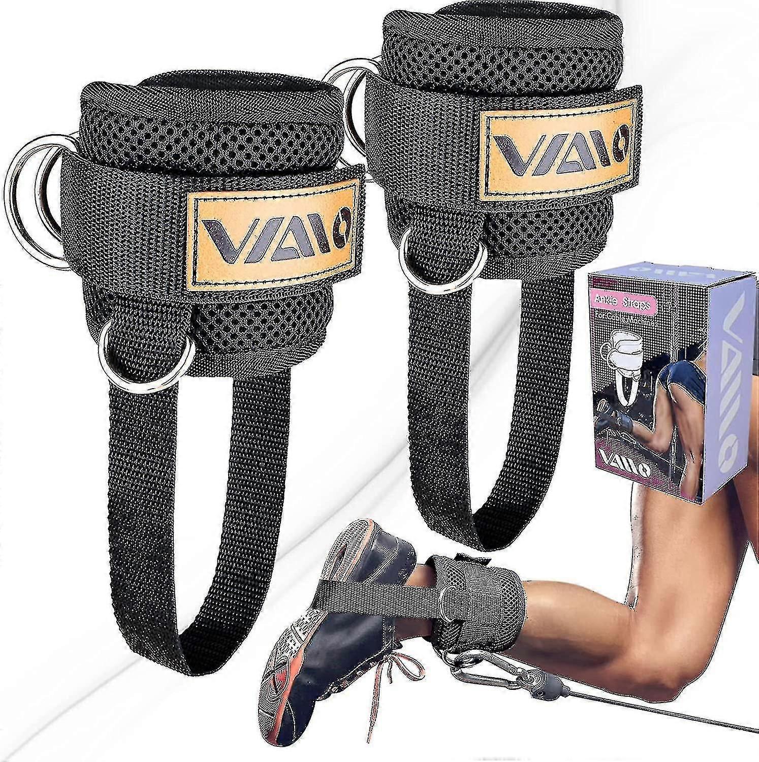 Adjustable Ankle Straps for Cable Machines - Comfortable Neoprene with Reinforced Double D-Ring