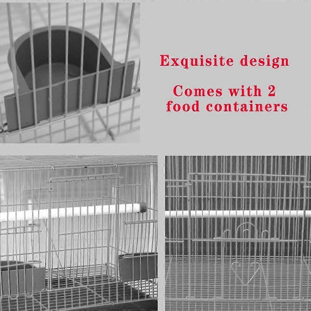 Image showcasing Solid White Bird Cage, Iron Wire Parrot Cages with Toy Ladder, Drinking ...