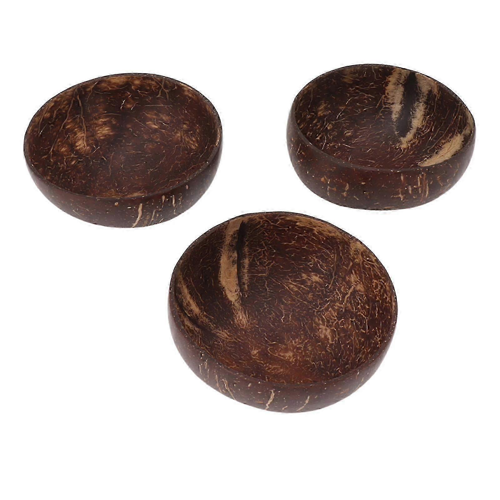 Réutilisable à la main poli noix de coco coquille bols ensemble - étanche pour riz, Dessert, salade, petit déjeuner