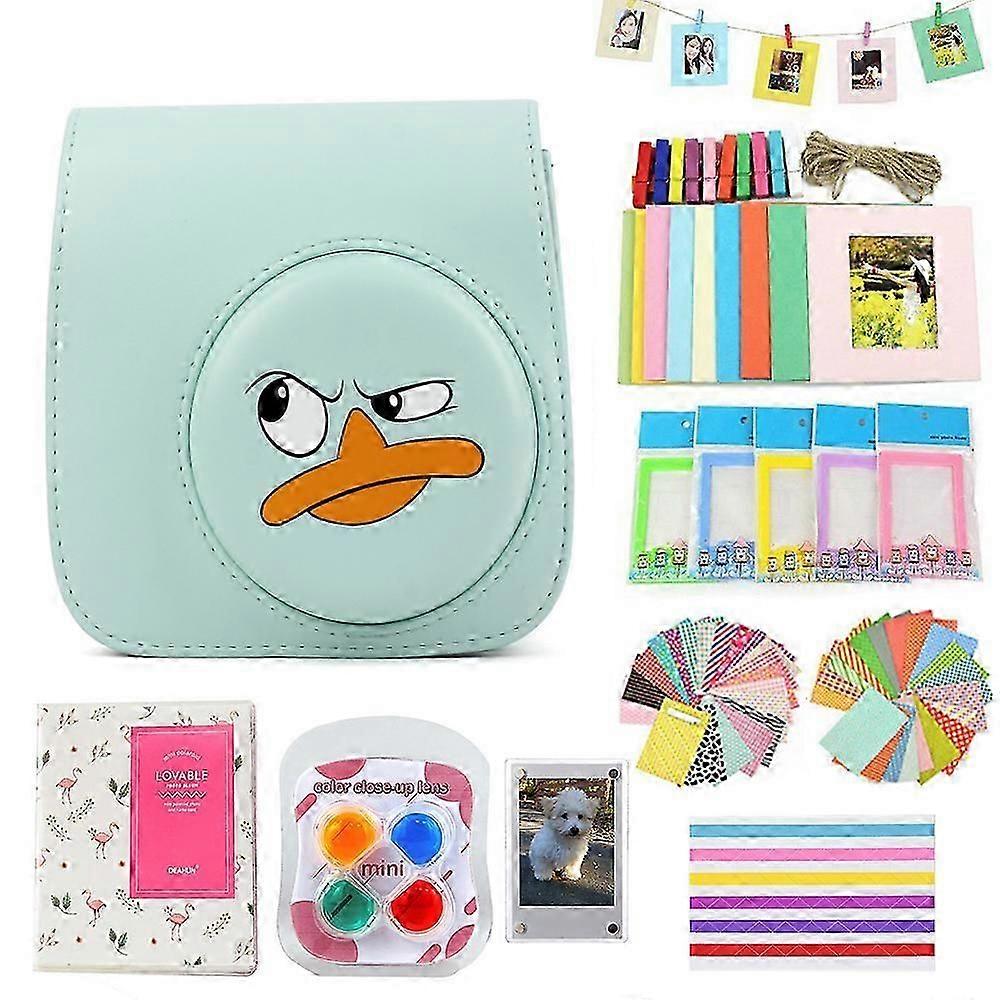 For Fujifilm Instax Mini 11 Instant Camera Mini Case Protective Bag + 64 Pockets Photo Album + Color Filter + Stickers + Frames