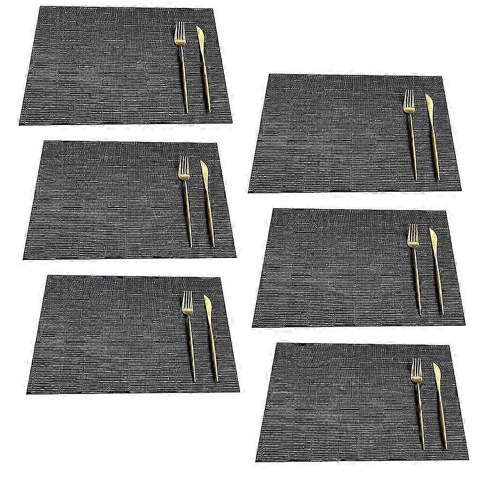 6pcs Rectangle Placemats For Kitchen Table And Dining Room, Heat-Resistant And Surface Washable Placemat Insulated Table Mats