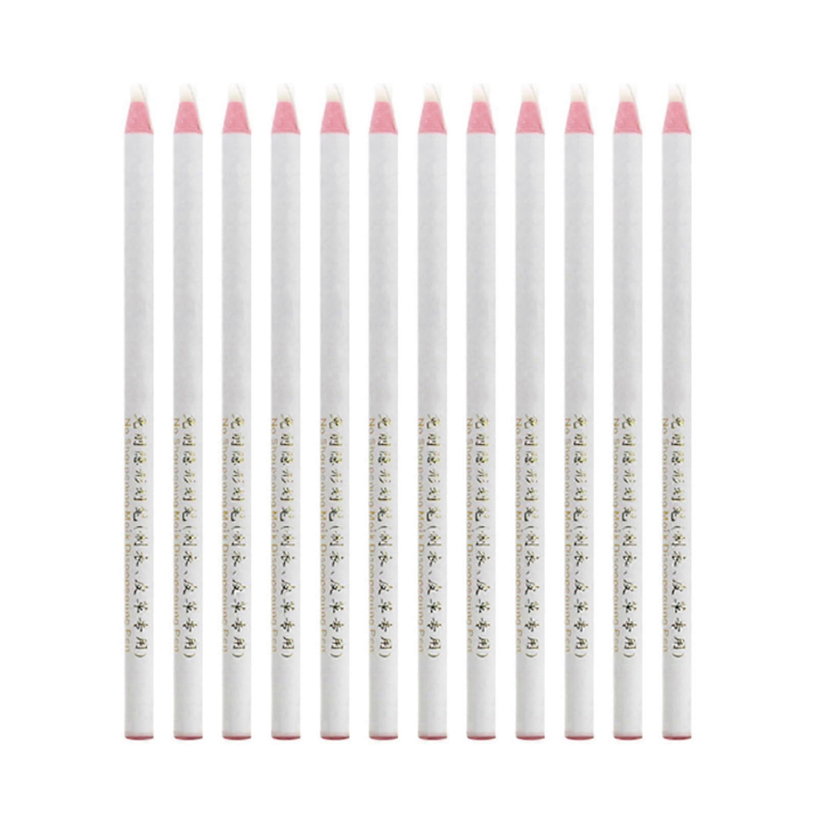Sewing Pencil Set of 12 No Sharpening White Fabric Marking Pencils Tailor Tools for Leather and Tracing