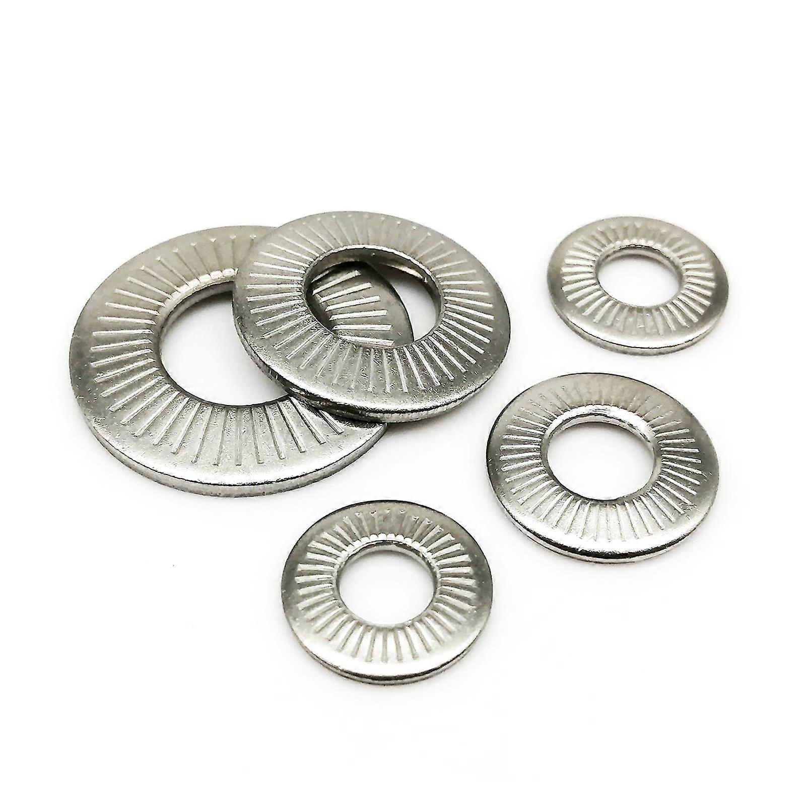 M3 M4 M5 M6 M8 M10 M12 M16 NFE25-511 304 Stainless Steel Wave Washer Set, 25pcs M5, for Elastic Sealing Applications