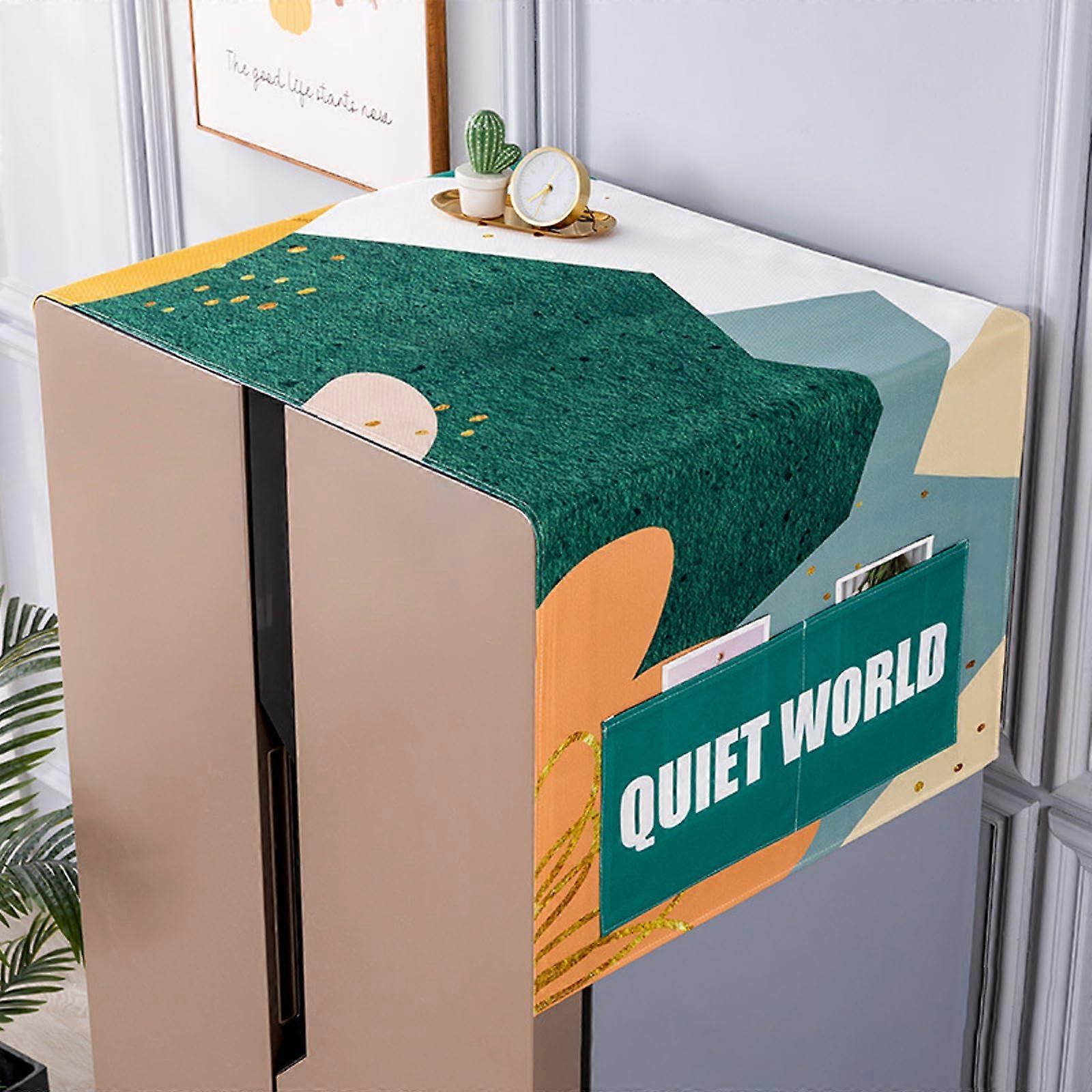 Dustproof Refrigerator Cover, Dust Cover for Washing Machine, with Storage Pocket, C Style 50*130cm