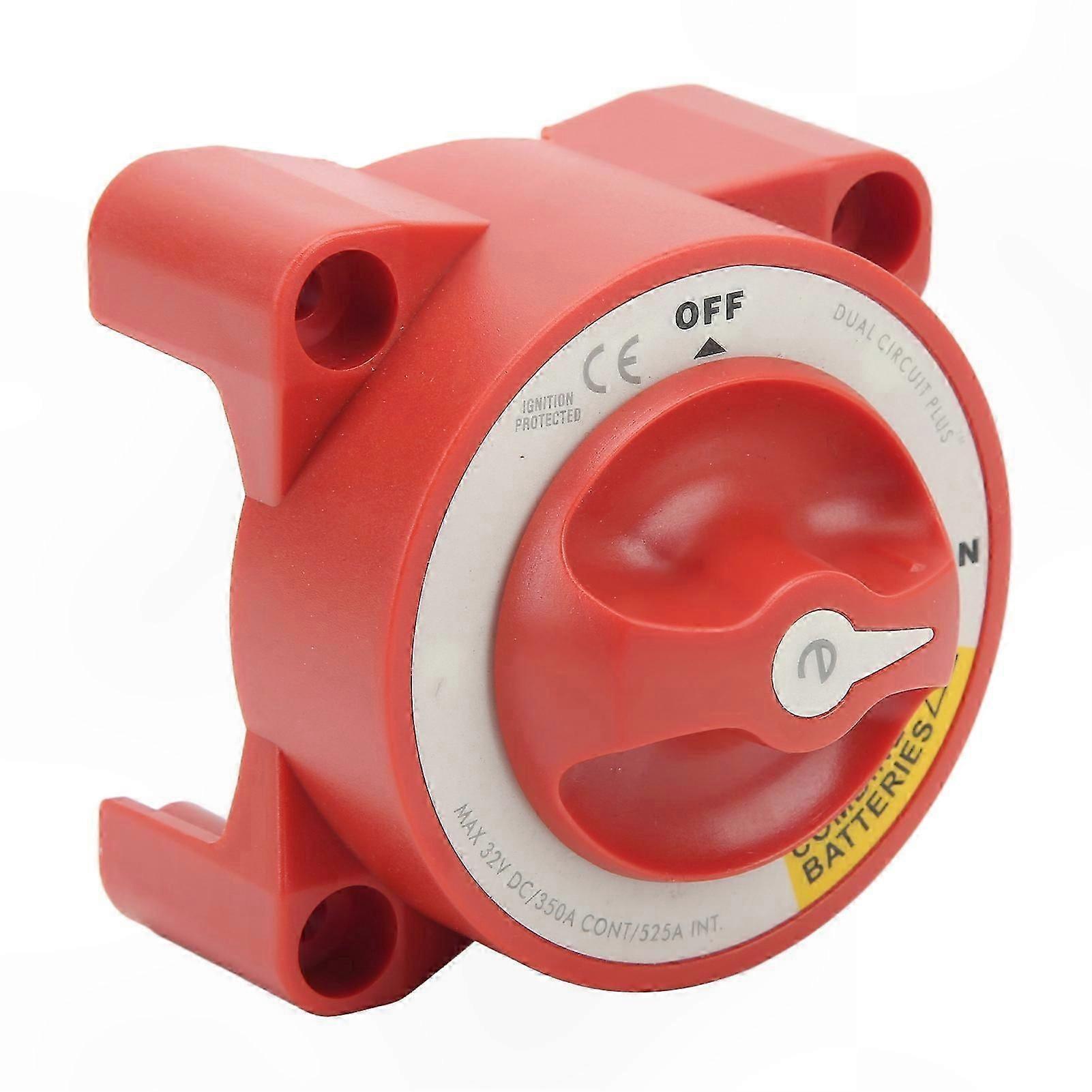 Waterproof 350A 4-Stud Battery Isolator Switch with Rotary Knob for Marine Boat RV Use